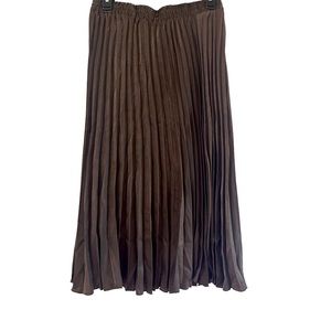 MAX STUDIO  brown pleated skirt size M